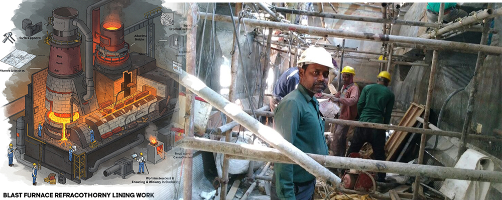 Blast Furnace Refractory Lining Work